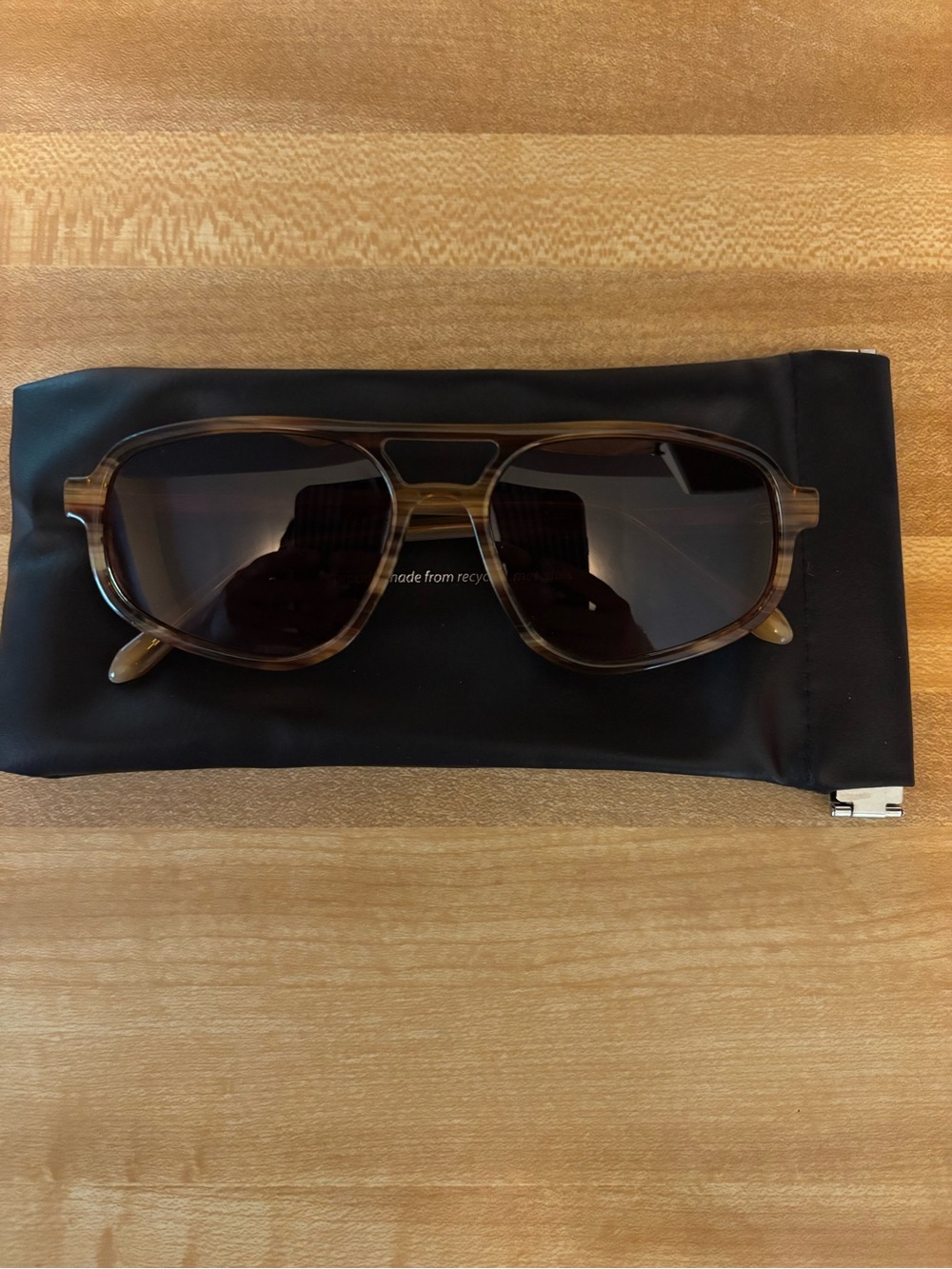 Women's Brown Aviator-Style Sunglasses - Translucent Brown Frame - Picture 3 of 3